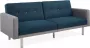 Driezits bedbank van stof CALDER Blauw met licht grijze randen L 209 cm x H 83 cm x D 81 cm - Thumbnail 1