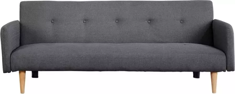 Driezits bedbank van stof MAURICE antraciet grijs L 195 cm x H 80 cm x D 99 cm