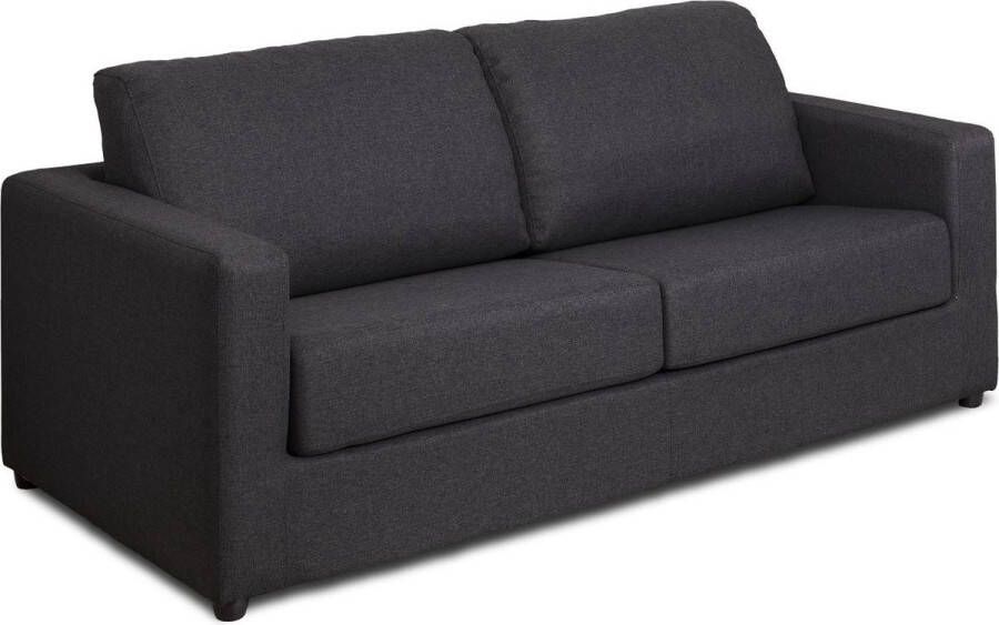 Vente-unique Driezits express slaapbank van antraciet stof DONETO L 194 cm x H 90 cm x D 223 cm - Foto 2