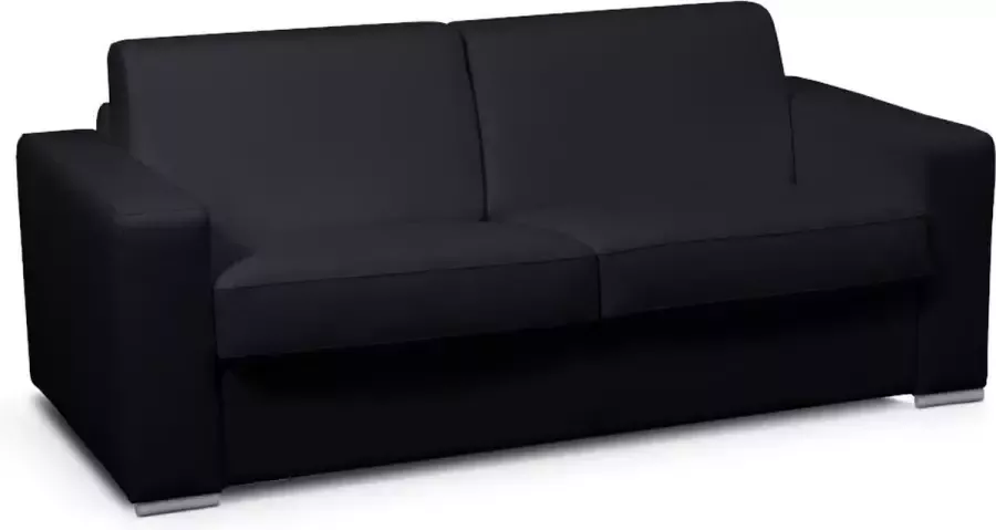 LINEA SOFA Driezits slaapbank 100% buffelleer DELECTEA II Zwart L 200 cm x H 84 cm x D 100 cm - Foto 4