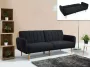 Driezits slaapbank van stof VENLO antraciet L 217 cm x H 89 cm x D 88 cm - Thumbnail 2