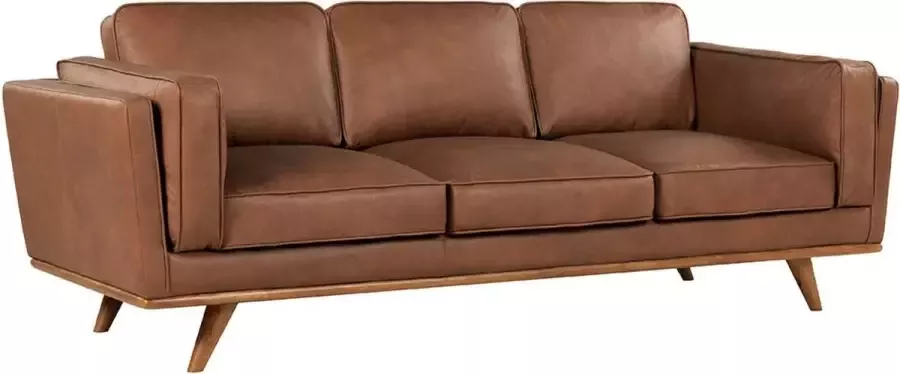 Driezitsbank 100% hoogwaardig leer SAHEL Camel L 220 cm x H 83 cm x D 95 cm - Foto 2
