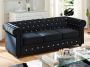 Driezitsbank CHESTERFIELD fluweel zwart met kristallen knopen L 205 cm x H 72 cm x D 88 cm - Thumbnail 3