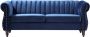 Driezitsbank chesterfield in koningsblauw fluweel TRUMBO L 195 cm x H 77 cm x D 78 cm - Thumbnail 3