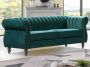 Driezitsbank chesterfield in smaragdgroene fluweel TRUMBO L 195 cm x H 77 cm x D 78 cm - Thumbnail 3