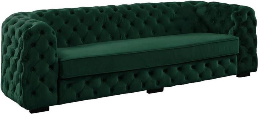 Driezitsbank chesterfield STANLEY Fluweel boomgroen L 237 cm x H 68 cm x D 97 cm - Foto 2