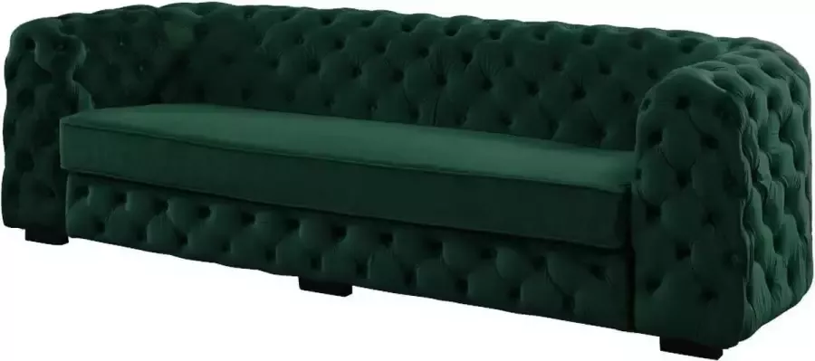 Driezitsbank chesterfield STANLEY Fluweel boomgroen L 237 cm x H 68 cm x D 97 cm - Foto 3