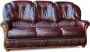 Driezitsbank DAPHNE van 100% buffel leer bordeaux rood L 183 cm x H 97 cm x D 91 cm - Thumbnail 2