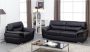 LINEA SOFA Driezitsbank en fauteuil van leer THIBAULT zwart L 210 cm x H 87 cm x D 93 cm - Thumbnail 2