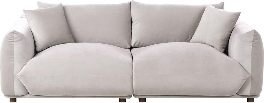 Beliani Bank LUVOS Fluweel Taupe 3-zitter