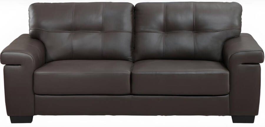 Vente-unique Driezitsbank HAZEL van leer Bruin L 207 cm x H 89 cm x D 93 cm - Foto 2