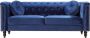 Driezitsbank in koningsblauw fluweel TURNER L 190 cm x H 79 cm x D 77 cm - Thumbnail 2