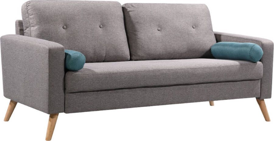 Vente-unique Driezitsbank TATUM van stof Grijs L 182 cm x H 83 cm x D 81 cm - Foto 2
