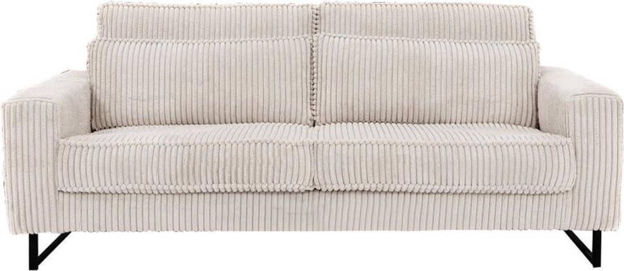 Maison Céphy Driezitsbank van beige ribfluweel TESSIO van L 232 cm x H 101 cm x D 114 cm - Foto 2