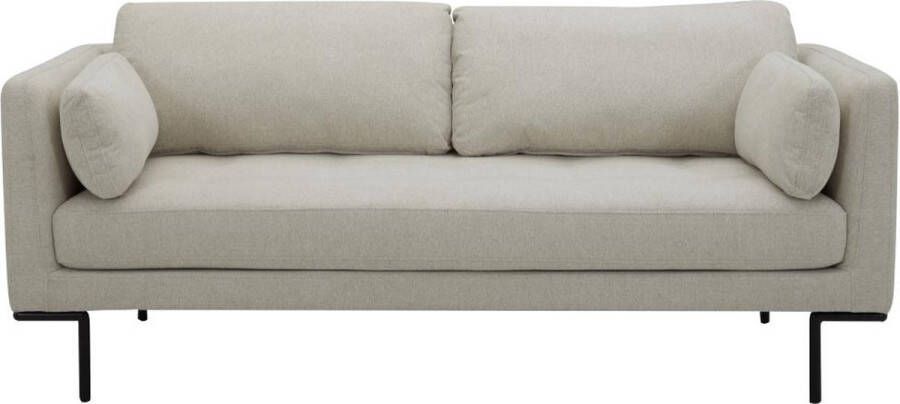 Vente-unique Driezitsbank van beige stof en metalen poten ISABELLA van Maison Céphy L 189 cm x H 83 cm x D 89 cm - Foto 3