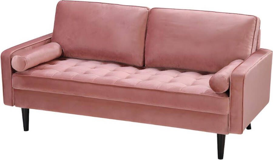 Vente-unique Driezitsbank van fluweel FLEUET Oudroze L 177 cm x H 85 cm x D 82 cm - Foto 2