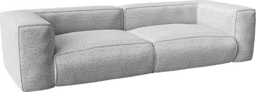 Maison Céphy Driezitsbank van grijs gechineerde stof LELIO van L 230 cm x H 67 cm x D 102 cm