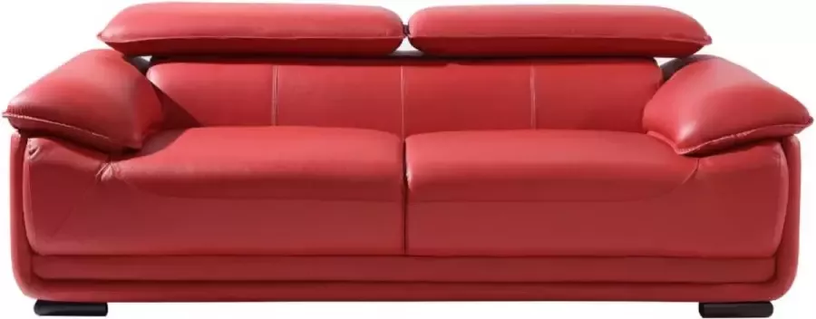 Vente-unique Driezitsbank van leer MACELO Rood L 204 cm x H 75 cm x D 97 cm - Foto 3