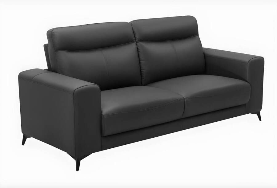 Vente-unique Driezitsbank van leer MONTANER Zwart L 207 cm x H 99 cm x D 86 cm - Foto 2