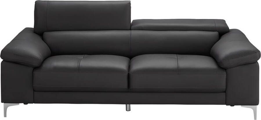 Vente-unique LINEA SOFA Driezitsbank van leer SOLANGE Antraciet L 210 cm x H 90 cm x D 103 cm - Foto 3