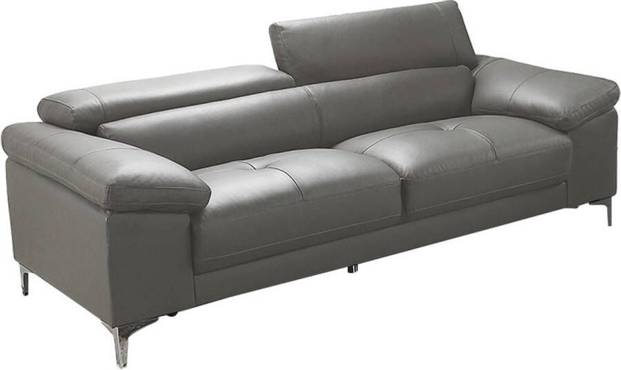 Vente-unique LINEA SOFA Driezitsbank van leer SOLANGE Antraciet L 210 cm x H 90 cm x D 103 cm - Foto 2