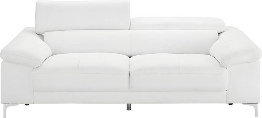 Vente-unique LINEA SOFA Driezitsbank van leer SOLANGE Wit L 210 cm x H 90 cm x D 103 cm - Foto 2
