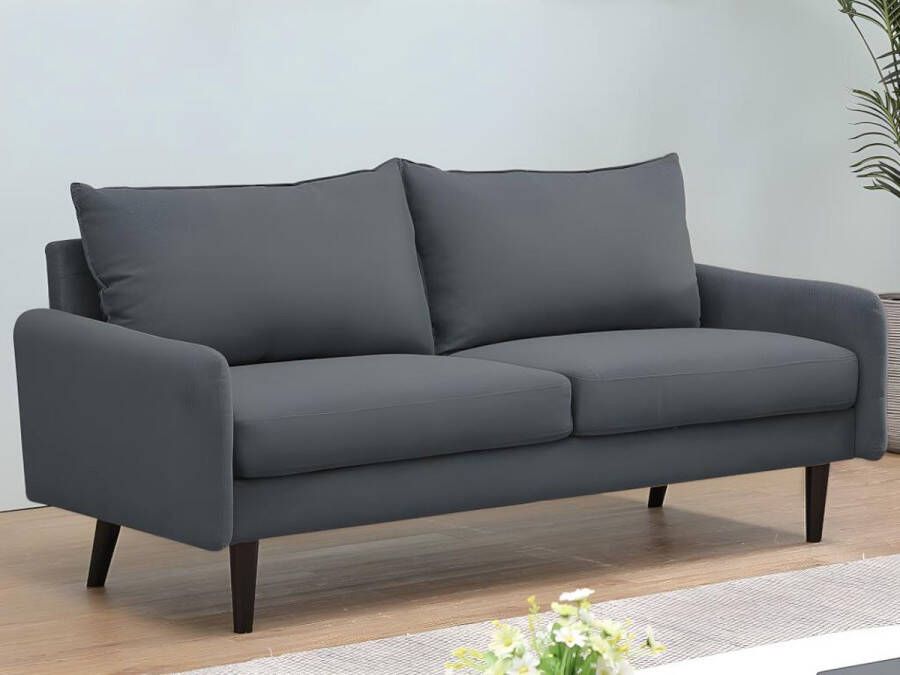 Vente-unique Driezitsbank van stof HALIA Grijs L 175 cm x H 83 cm x D 81 cm