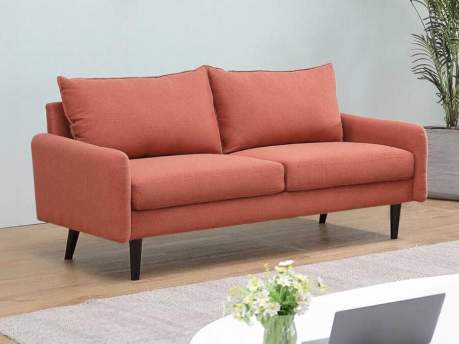 Vente-unique Driezitsbank van stof HALIA Terracotta L 175 cm x H 83 cm x D 81 cm - Foto 2