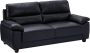 LINEA SOFA Driezitsbank van zwart leer TASANI L 205 cm x H 95 cm x D 92 cm - Thumbnail 2