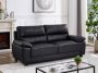 LINEA SOFA Driezitsbank van zwart leer TASANI L 205 cm x H 95 cm x D 92 cm - Thumbnail 1