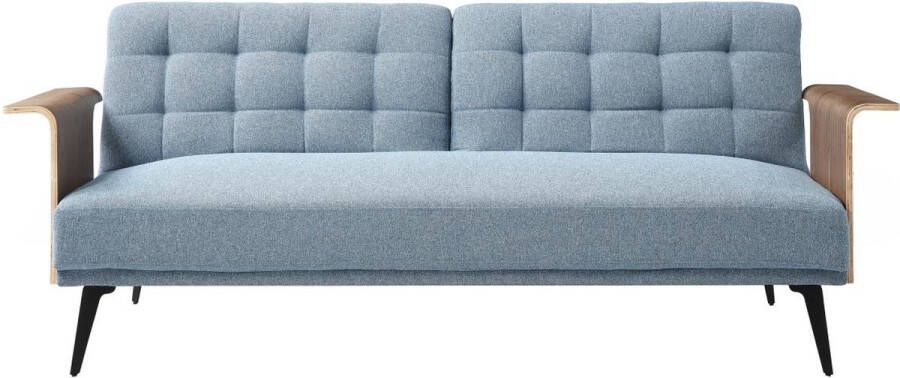 3-zits bank met blauwe stoffen bekleding omvormbaar tot een klik-klak bed NINANDRO L 202 cm x H 83 cm x D 84 cm - Foto 2