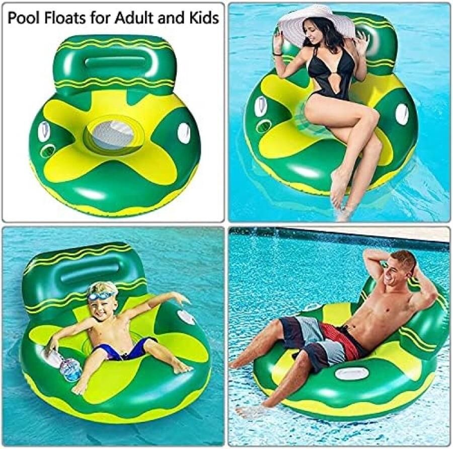 Drijvend bed waterhangmat luchtmatras PVC opblazen luchtmatrassen met net bekerhouder