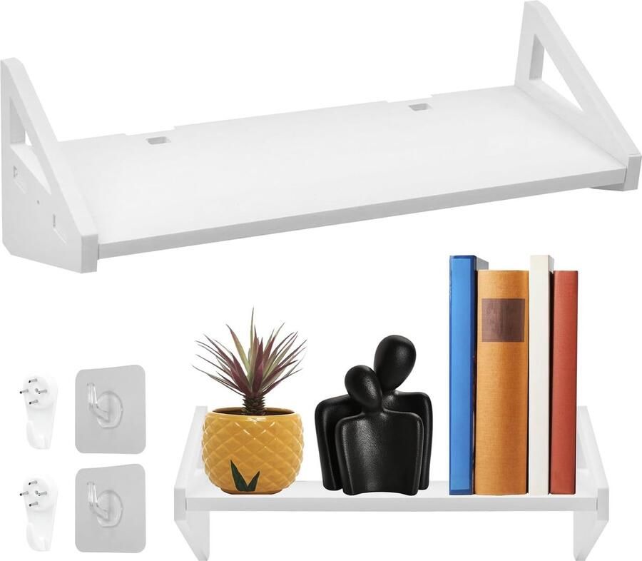 Drijvend wandrek voor badkamer zwevende wandplanken wit kunststof