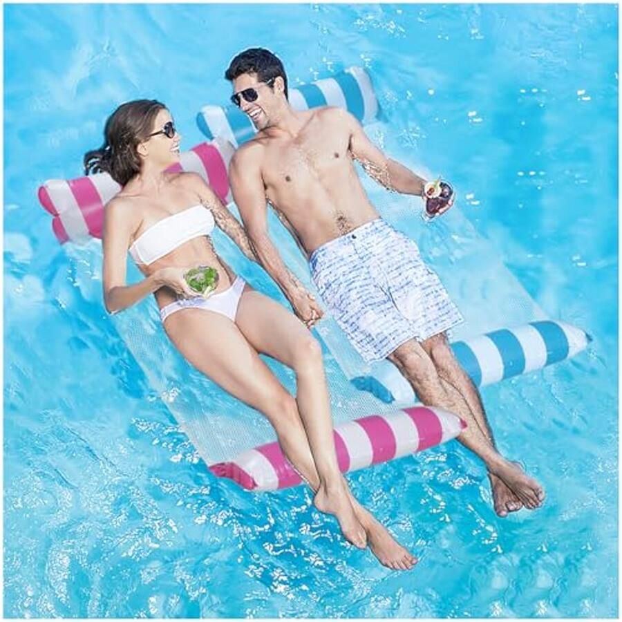 Drijvende Hangmat 4-in-1 Opblaasbaar Luchtkussen voor Zwembad en Zee