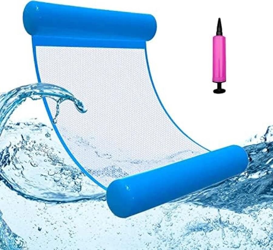 Drijvende hangmat 4-in-1 zwembadmatras met luchtpomp