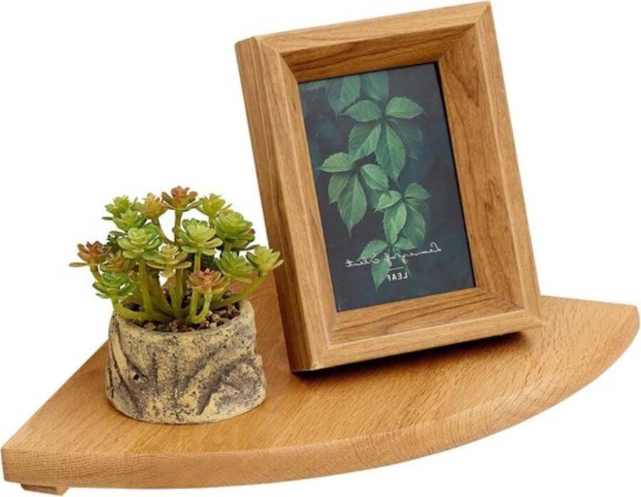 Drijvende Hoek Wandplank Hout Massief Eiken Display Hoek Planken voor Badkamer Keuken (25 cm) corner shelf wall