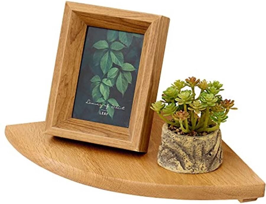 Drijvende Hoek Wandplank Hout Massief Eiken Display Planken voor Badkamer Keuken Slaapkamer en Woonkamer