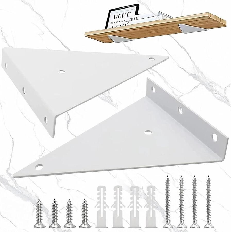 Drijvende Plankbeugels Onzichtbare Beugels 2 Stuks Wit Voor Wandmontage