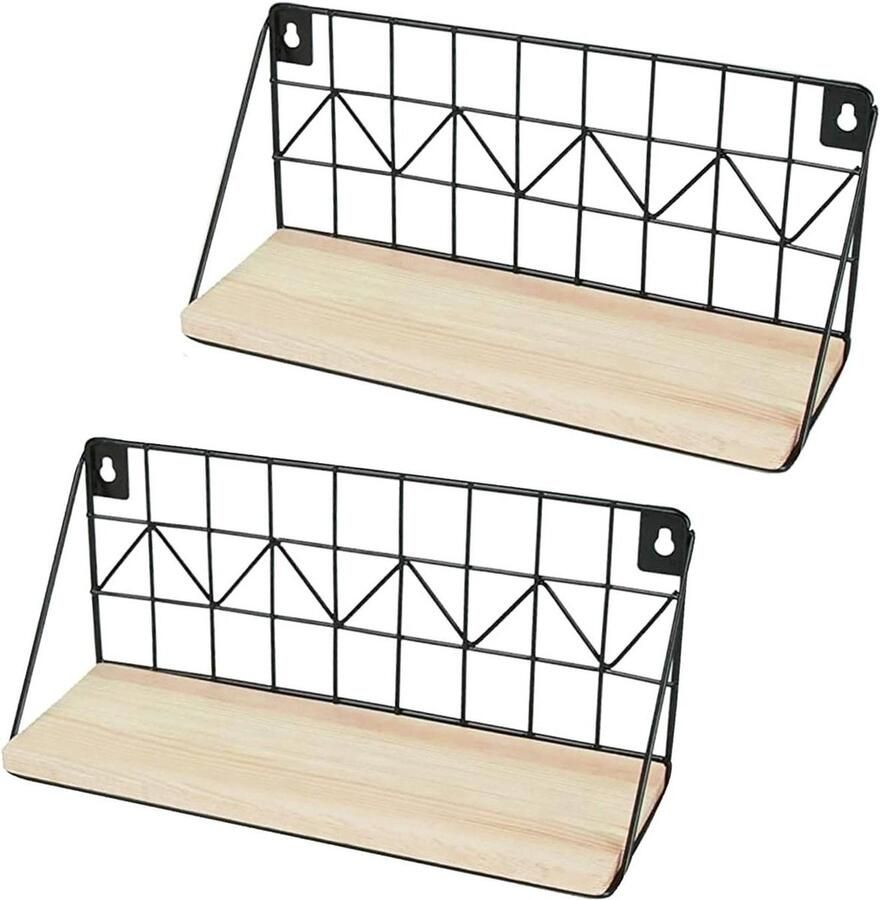 Drijvende planken set van 2 zwarte metalen wandhangende planken voor badkamer keukenopslag woonkamer slaapkamer wanddecoratie thuiskantoor boekenplank