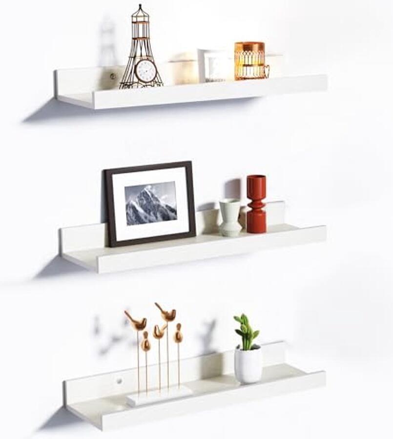 Drijvende Planken voor Muur Moderne Witte Wandplanken 40 cm voor Kamerdecoratie 3-Pack