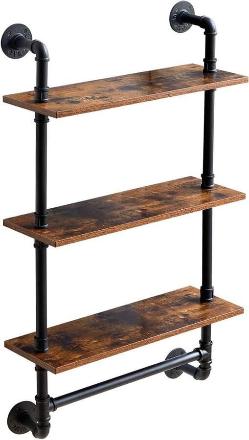 Drijvende planken wandplank buiten 60 x 20 x 103 cm decoratieve rekken voor muur plantenstandaard opbergorganizer plank voor slaapkamer badkamer woonkamer kantoor RF-TM015