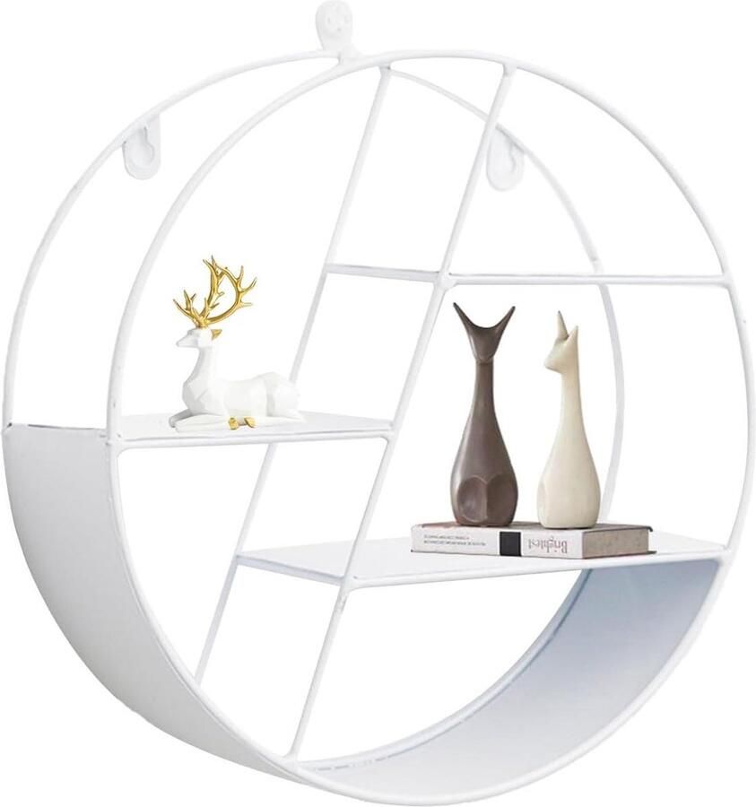 Drijvende Ronde Wandplank Muur Opknoping Zwevende Opslag 1 stuk Hout 30 cm