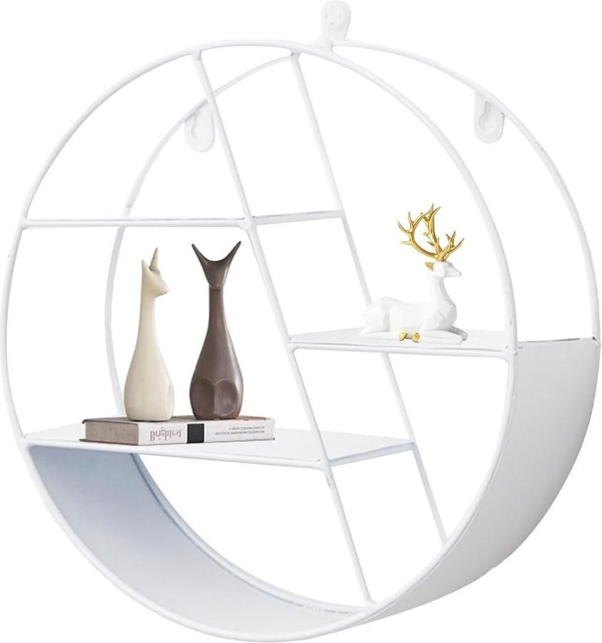 Drijvende Ronde Wandplank Zwevende Opslag Plank 1 stuk Hout 30 cm