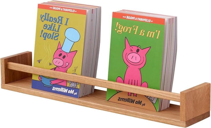 Drijvende Wandplank Eikenhout Geschikt voor Kinderkamer en Woonkamer 60 cm Massief Hout