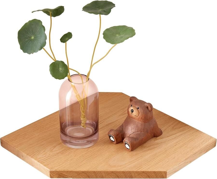 Drijvende Wandplank Hout Eiken Hoek Planken Klein Wandrek 18 cm