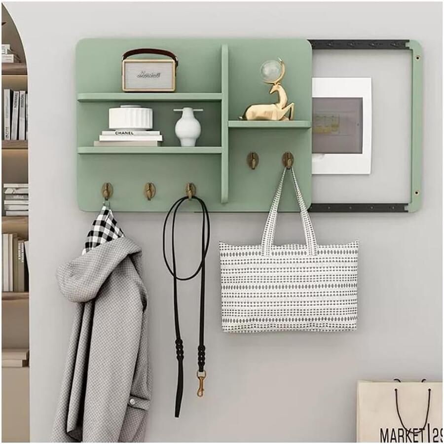 Drijvende Wandplank met Haken Stijlvolle Opslagoplossing voor Binnen