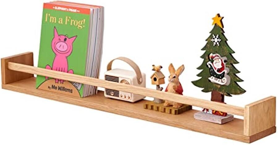 Drijvende Wandplank van Eikenhout 80 cm Wandplank voor Kinderkamer Woonkamer Badkamer en Keuken