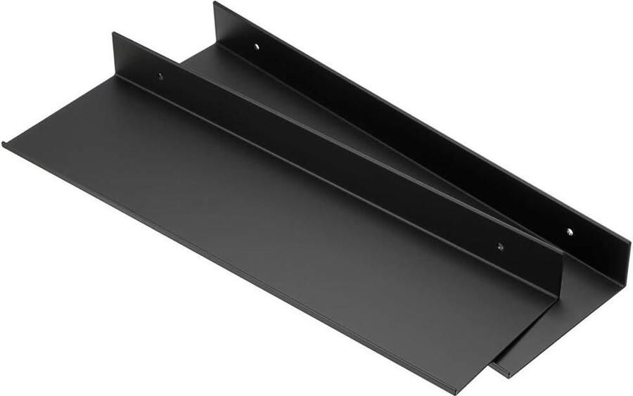 Drijvende wandplanken badkamer-organizerplanken woondecoratieplank wanddisplay-plank rek voor woonkamer set van 2 aluminiumlegering kantoor slaapkamer badkamer keuken 40 cm zwart