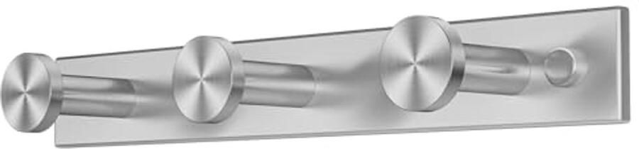 Dripex kapstok 3 haken geborsteld roestvrij staal voor jassen kleding kan tot 20 kg dragen haakrek voor keuken hal voorkamer zilver