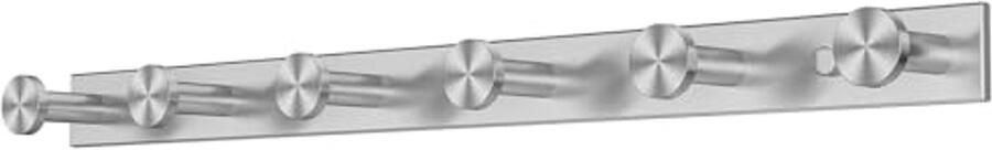 Dripex kapstok 6 haken geborsteld roestvrij staal voor jassen kleding draagvermogen tot 30kg haakrek voor keuken hal voorkamer zilver